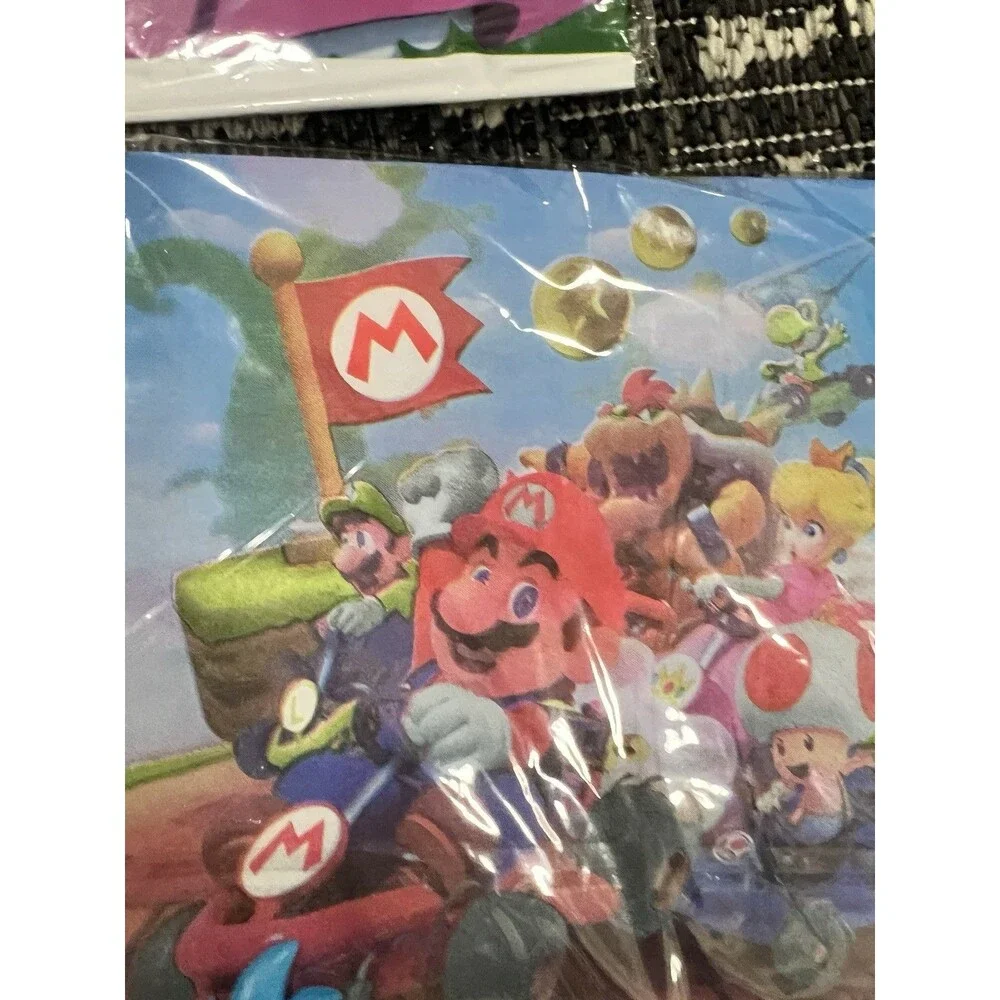 Super Bros Themed Party Decorations party treat box table cloth figures mario